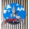 Zegar grafika Fiat 125p na tle Pałacu Kultury