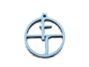 Brelok Logo FSO okrągłe szare duże