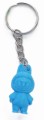 Niebieski brelok Labubu figurka 3D z usmiechnieta buzia, uszami i metalowym lancuszkiem