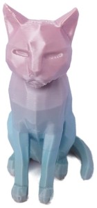 figurka kota, wielokolorowa, low-poly