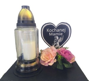 Ozdoba pod znicz z napisem do wyboru